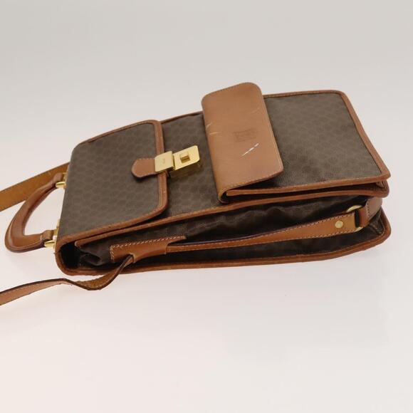 CELINE Macadam Canvas Shoulder Bag Pvc Leather Brown Gold - Picture 5 of 13